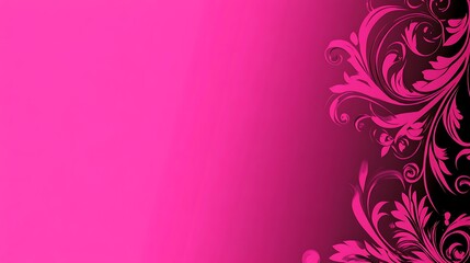 Pink Gradient Background With Floral Design
