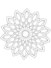 adults and kids flower mandala coloring book