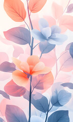Creative 2D Doodle Floral Illustrations for wallpaper, card, tile
