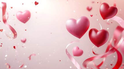 Romantic Floating Hearts: A Delicate Valentine's Day Design
