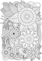 Zentangle Flowers Coloring Pages