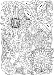 Zentangle Flowers Coloring Pages