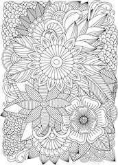 Zentangle Flowers Coloring Pages