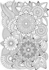 Zentangle Flowers Coloring Pages
