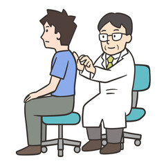 背中を打診する医者