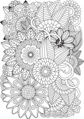 Zentangle Flowers Coloring Pages