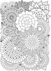 Zentangle Flowers Coloring Pages