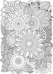 Zentangle Flowers Coloring Pages