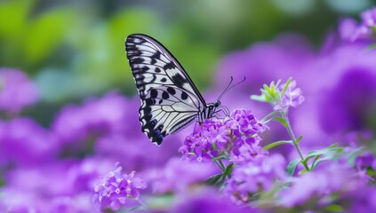 Obraz premium Graceful Butterfly on Lavender Blossoms