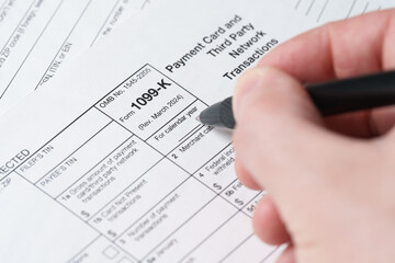 Form 1099-K, Payment Card and Third Party Network Transactions, IRS Tax Document Close-Up