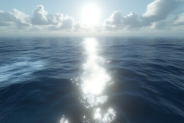 Fototapeta premium Sunlit ocean surface at daytime.