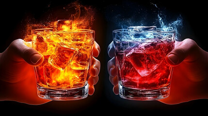 Fire and Ice Cocktails, drink, drinks, beverage, beverages, whiskey