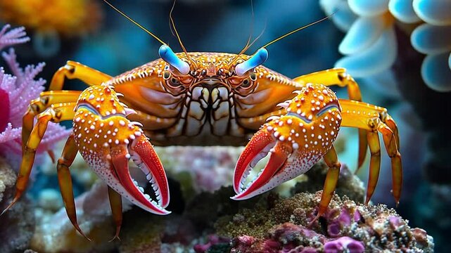a crab on the seabed footage
