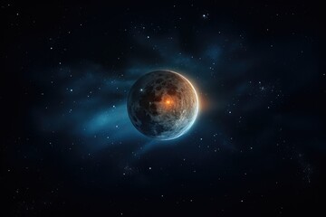 Obraz premium The Enigmatic Full Moon Casting an Ethereal Glow Upon the Star Speckled Canvas of the Night Sky