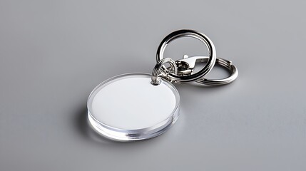 Blank Round Acrylic Keychain Mockup
