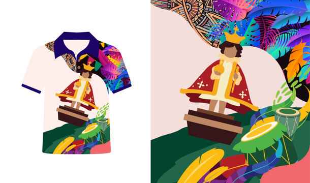 Sinulog Cebu: Cultural Editable Vector Design and shirt mockup
