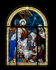Obraz premium stained glass window in church