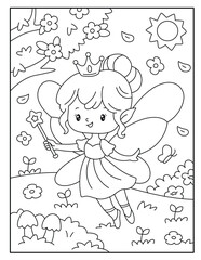 Beautiful fairy coloring pages for kids