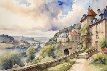 Limoges French Landscape Painting Illustration Art