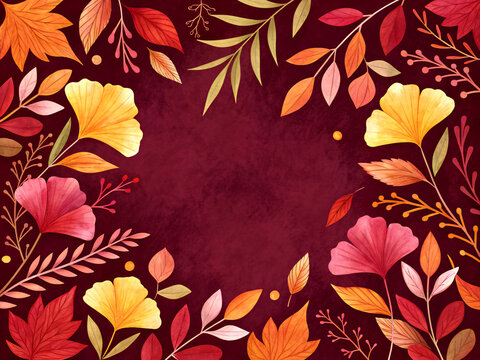 autumn leaves background. leaf, pattern, autumn, seamless, vector, floral, nature, design, illustration, wallpaper, flower, fall, art, plant, leaves, texture, decoration, orange, season, yellow, folia