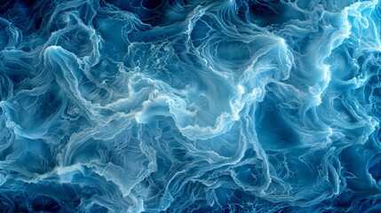 Fototapeta premium The image is of a blue ocean with a wave pattern