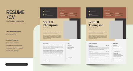 Minimalist CV Resume Design Template
