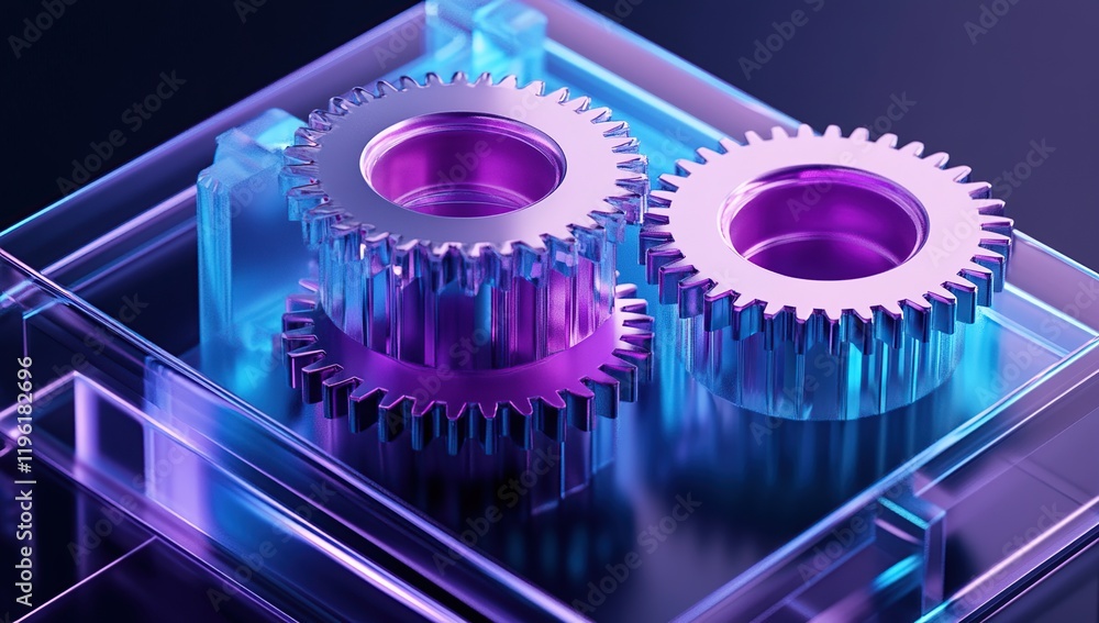 Poster interlocking gears: precise mechanism, efficient synergy, dynamic movement, seamless operation, bril