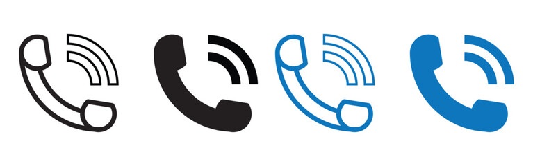 phone icon set, Telephone call sign, Contact us, Vector illustration