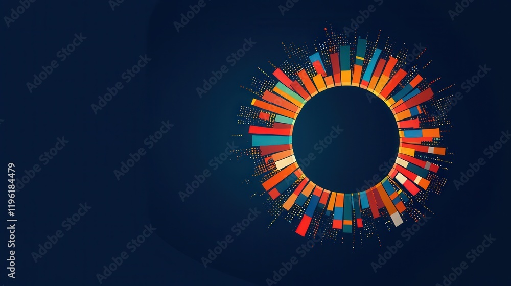 Poster a radiant circle of flags from around the world with glowing edges
