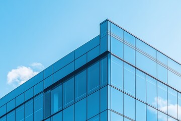 Modern Glass Building Reflecting Sky: Architectural Design and Urban Structures