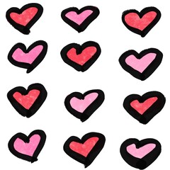 set of rad anx pink hearts