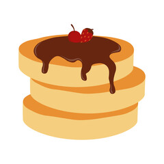 National Pancake Day Celebration. Vector Illustration in Cartoon Style.