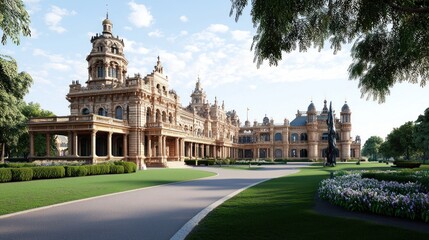 Obraz premium Grand Estate on a Sunny Day