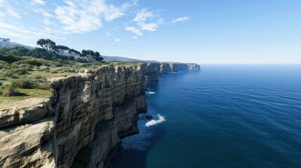Obraz premium Coastal Cliffs and Ocean Panorama