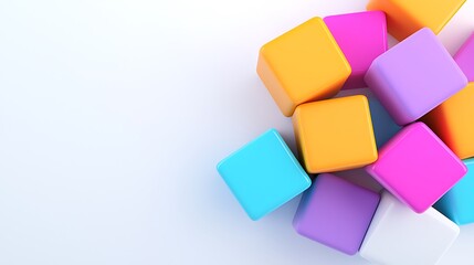 Fototapeta premium Colorful Cubes on White Background