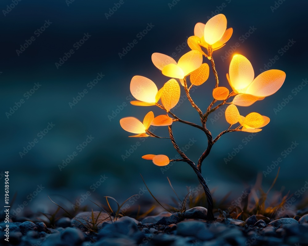 Poster a tree with glowing leaves representing unity and shared rights