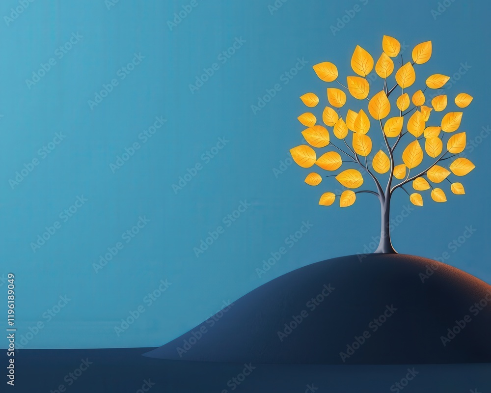 Poster a tree with glowing leaves representing unity and shared rights