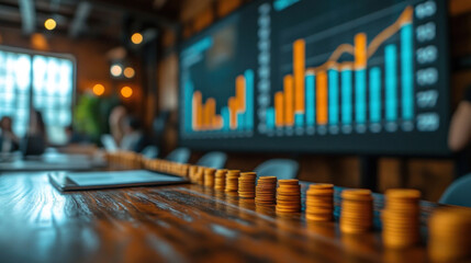 A detailed job market trend report displayed on a projector at a professional development seminar