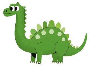 Obraz premium Cartoon style vector illustration. Cute Apatosaurus dinosaur on white background,wild,dino,reptile,jurassic