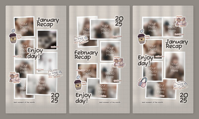 Monthly Recap Photo Collage Layout