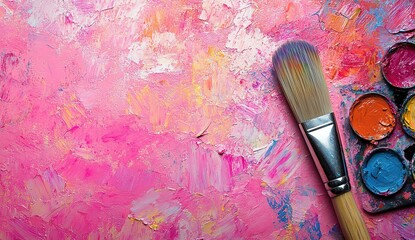 Fototapeta premium Vibrant Colors: Painting Techniques with Brush and Palette