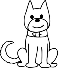 happy smiling dog sitting and looking at camera in a friendly manner