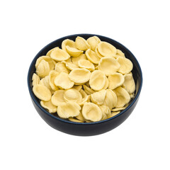Orecchiette pasta in a bowl, isolated