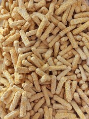  Pile of raw chicken stick nuggets