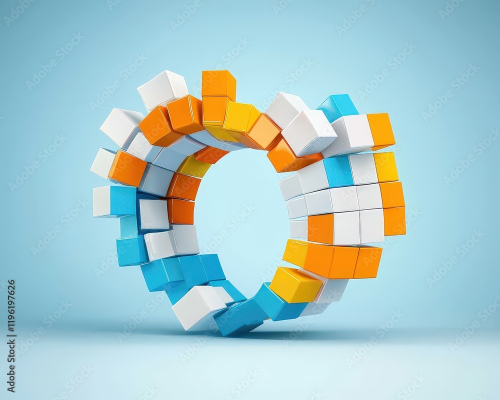 Poster abstract wave of sudoku puzzles merging into creative shapes