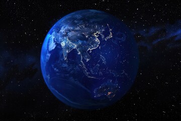 Obraz premium The Earth from space earth night moon.