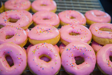 Doughnuts Sold at a Street Market in Thailand, Street Food