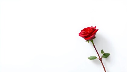 Obraz premium Minimalist Red Rose Valentine's Design with Romantic Heart Accents