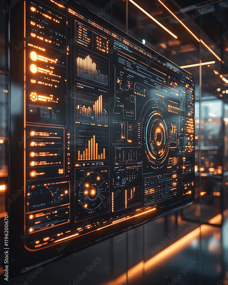 Poster ai technology displayed on a digital interface in a sleek office setting