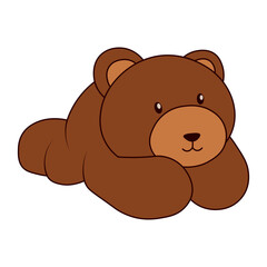 Cute Bear Illustration Isolated on White Background. Vector Character.
